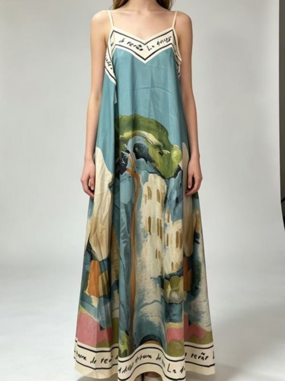 MADE IN ITALY Printed Maxi Slip Dress